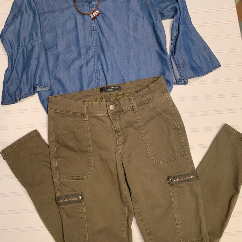 🐣🐣Versona Olive Color Modern Size 10 pants - Picture 3 of 8